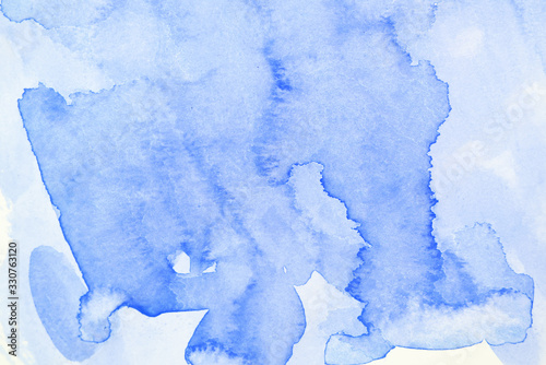 Watercolor stains on white paper ink texture © aekkawin
