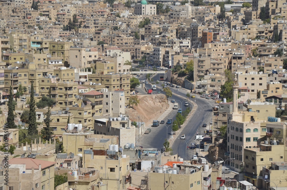 Aerial view of the city of Amman, Jordan