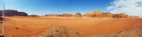 Panoramic view on Wadi Rum Jordan