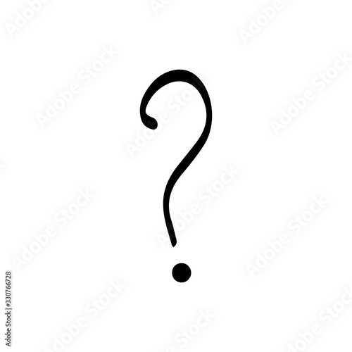 Question mark. Hand drawn sketch. FAQ button. Asking questions. Ask for help. Vector illustration isolated on white background