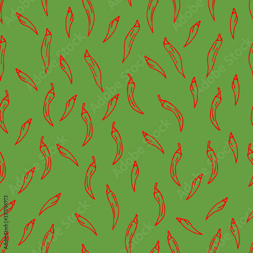  Vector illustration. Bright seamless pattern in the form of pepper vegetables. Cover design, wallpaper design, textile print.