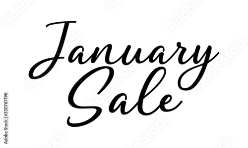 January Sale handwritten lettering on isolated white background. Modern Calligraphy
