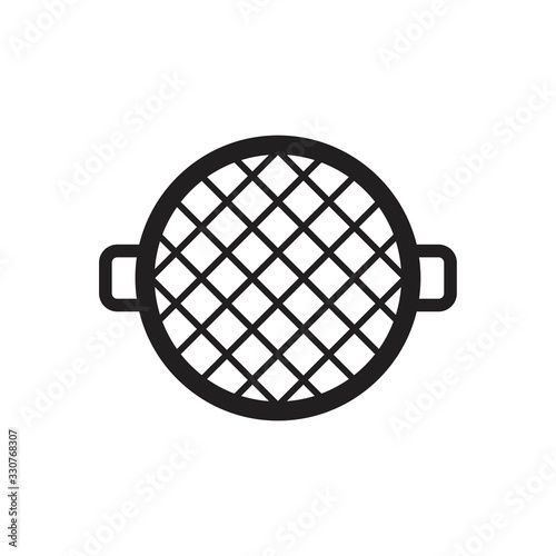 Grill icon template black color editable. Grill icon symbol Flat vector illustration for graphic and web design.