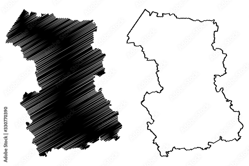 Rezekne Municipality (Republic of Latvia, Administrative divisions of Latvia, Municipalities and their territorial units) map vector illustration, scribble sketch Rezekne map