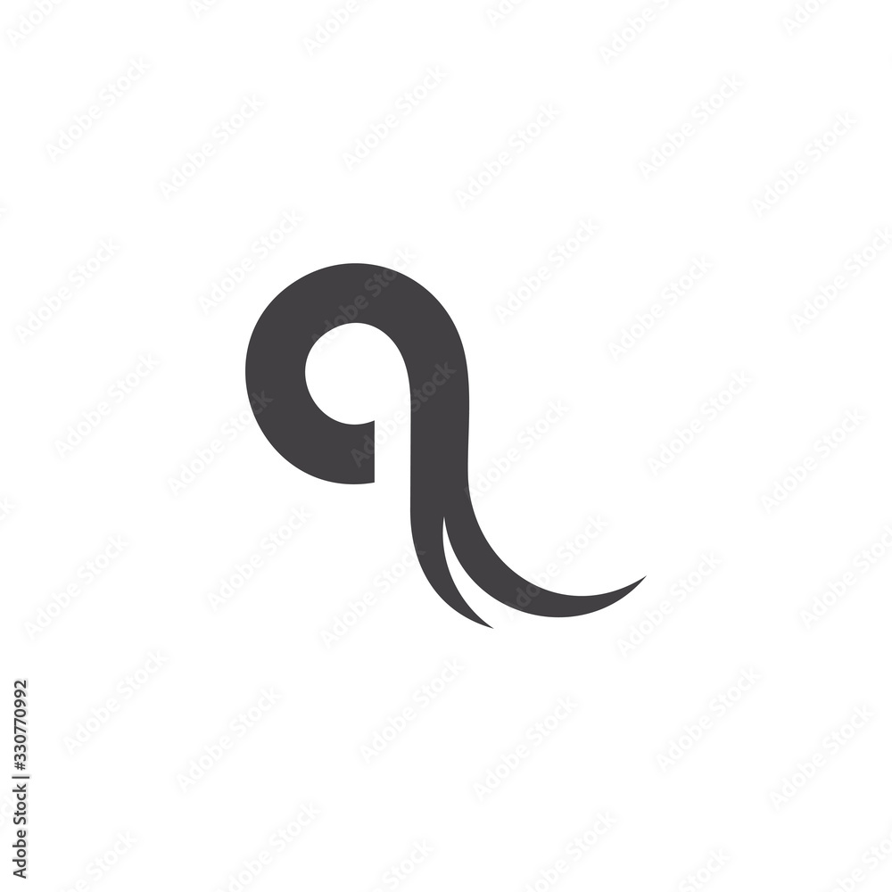 letter q curves geometric smooth design logo vector letter q curves geometric smooth design logo vector