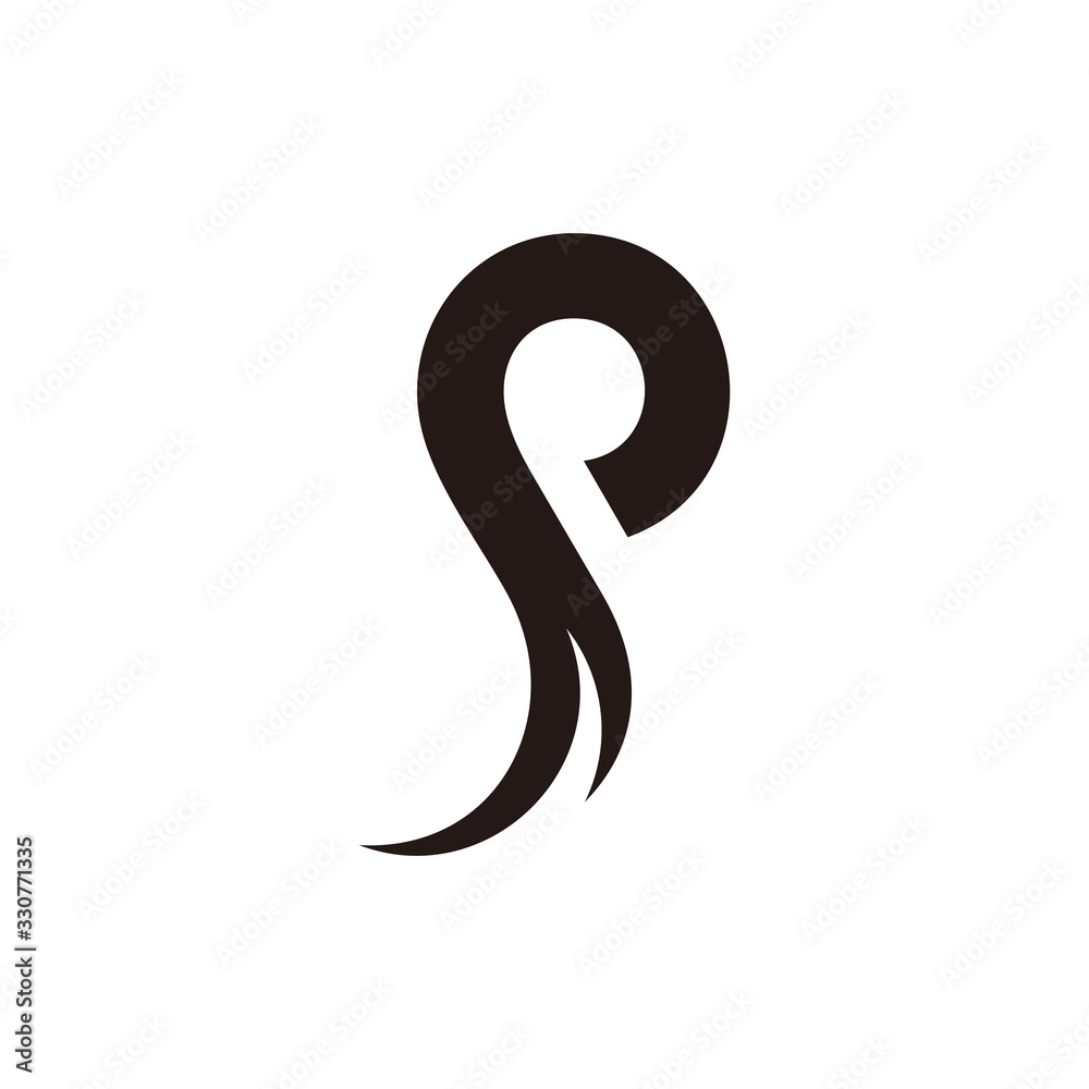 letter p curves rotation geometric round logo vector letter p curves rotation geometric round logo vector