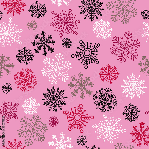 Snowflakes decorative seamless pattern