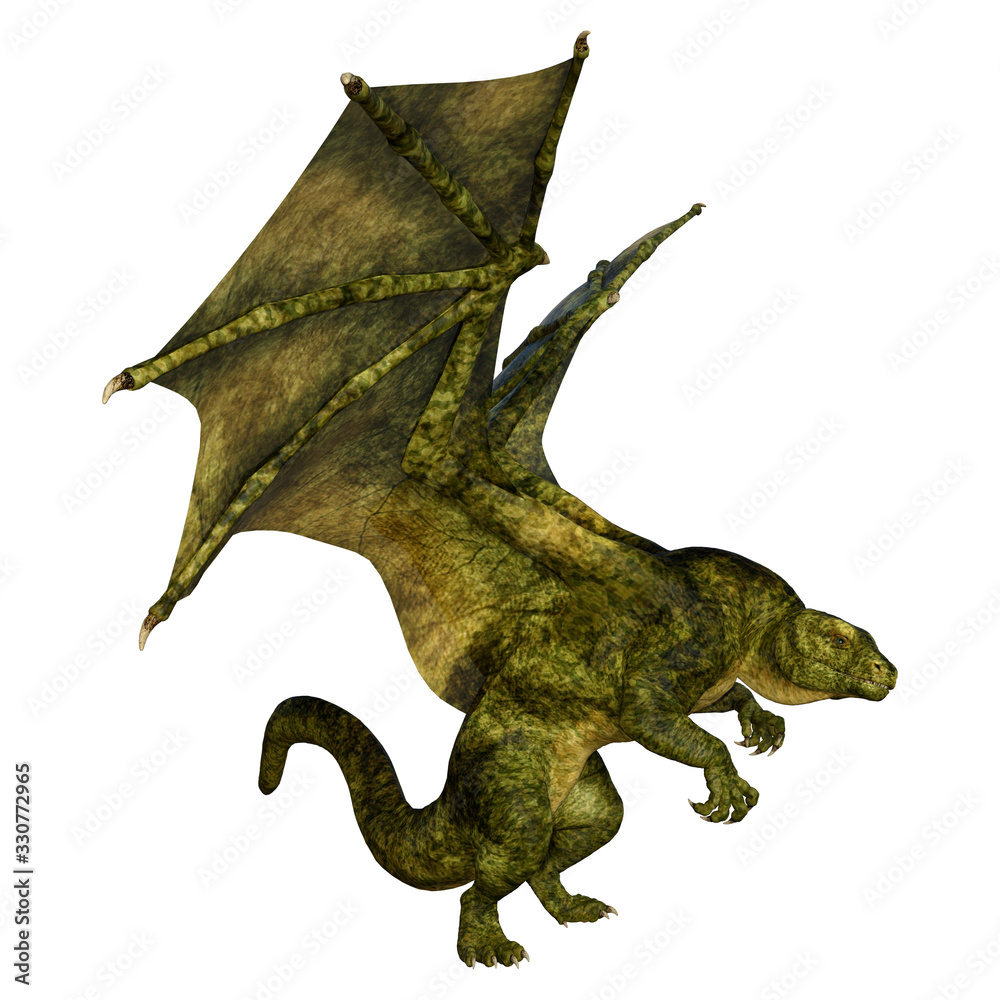 Fototapeta premium 3D Rendering Fairy Tale Dragon on White