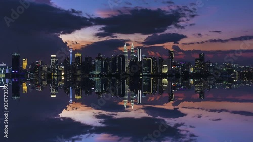 Time Lapse Of Kuala Lumpur Cityscape In Mirror.HD