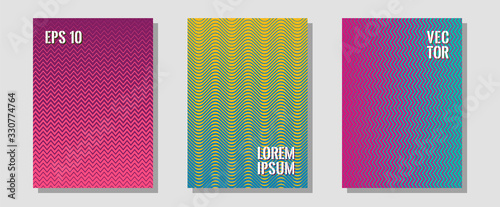 Abstract shapes of multiple lines halftone patterns.