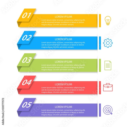 Presentation business infographic template with 5 options