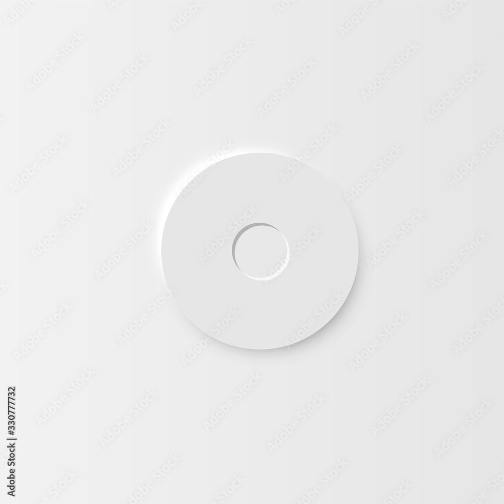 Fotografie Very high detailed white user interface button for websites and mobile apps, vec
