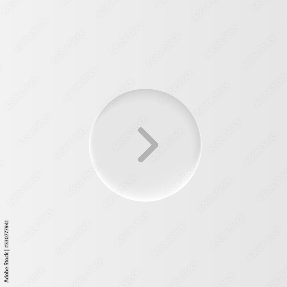 Very high detailed white user interface button for websites and mobile apps, vector illustration