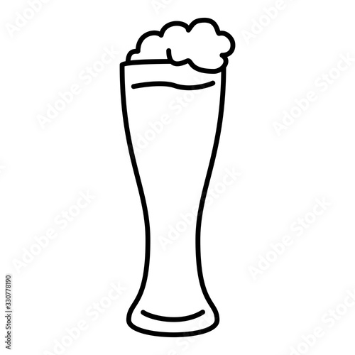 Vector Outline Beer Glass Icon. Party Pictogram