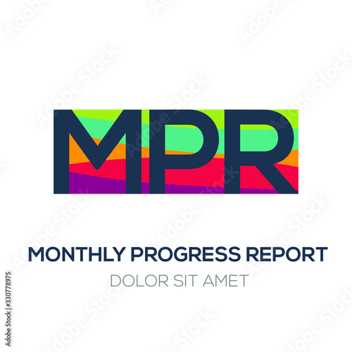Creative colorful logo , MPR mean (monthly progress report) .