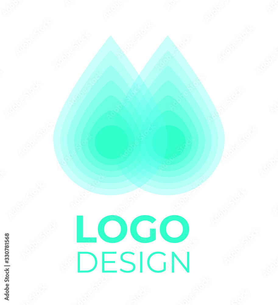 Vector set of water and green leaf abstract modern logo. Logotype and symbols Vector set of water and green leaf abstract modern logo. Logotype and symbols
