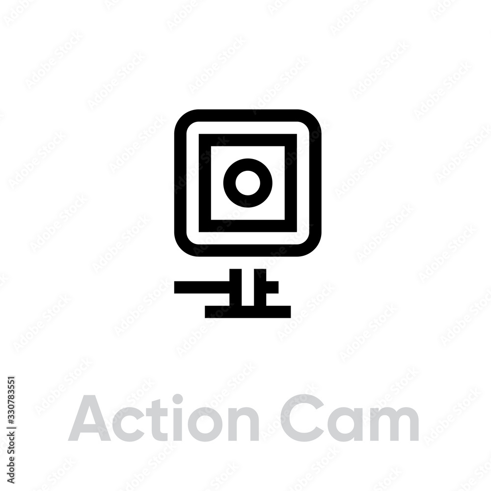 Action Cam icon. Camera for active sports. Editable Vector Outline. Action Cam icon. Camera for active sports. Editable Vector Outline.