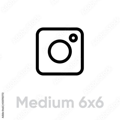 Medium 6x6 icon. Editable Vector Outline.