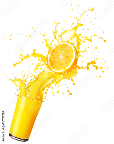 Bild auf Leinwand orange juice splash isolated