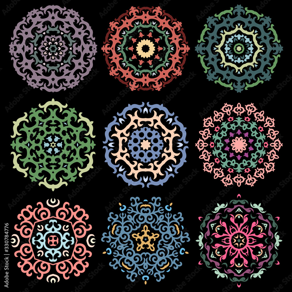 Caucasian ornament symbols set Caucasian ornament symbols set