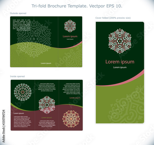 Trifold Brochure Template. Vector Illustration.