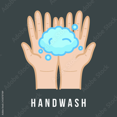 Hand Washing For Prevent Illness And Hygiene, Keep Your Healthy, Sanitary, Infection, Sickness, Healthy, Vector illustration of Handwashing. flat icon design