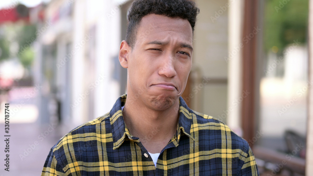 The No, Rejecting Young African Man Shaking Head The No, Rejecting Young African Man Shaking Head