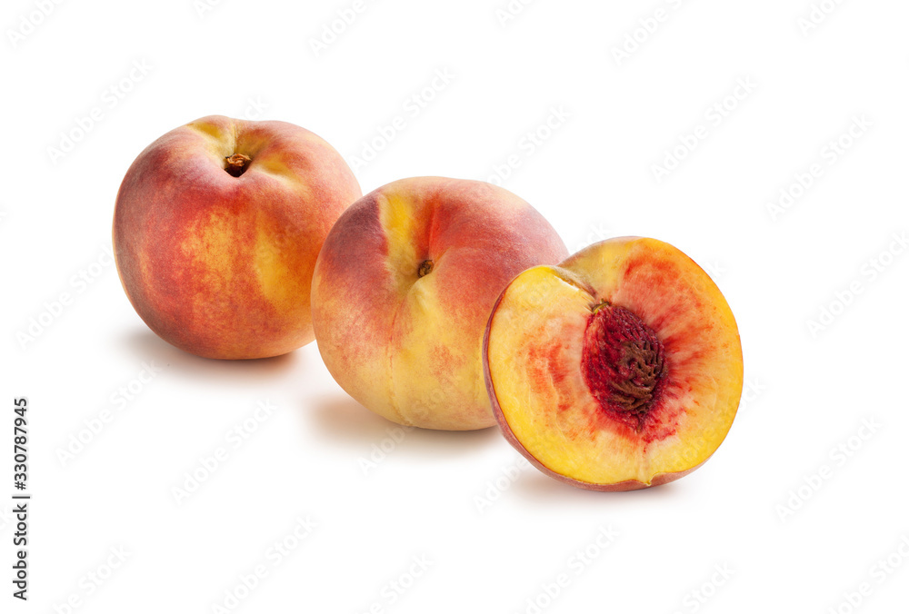 Peaches from Sicily - Isolated on White Background Peaches from Sicily - Isolated on White Background