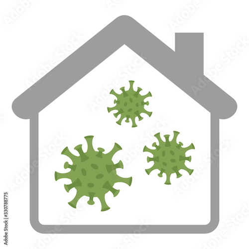 virus in a house quarantine info graphic vector illustration EPS10