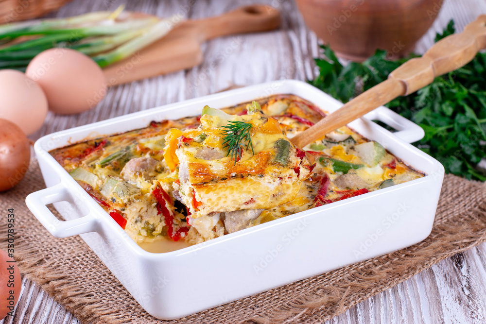 Сasserole of vegetable with egg