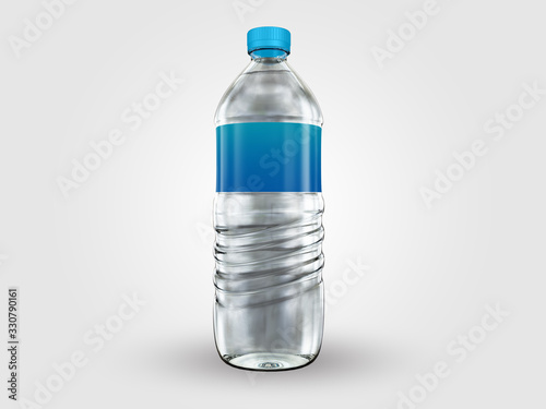 Water bottle mockup 3D Rendering Design.