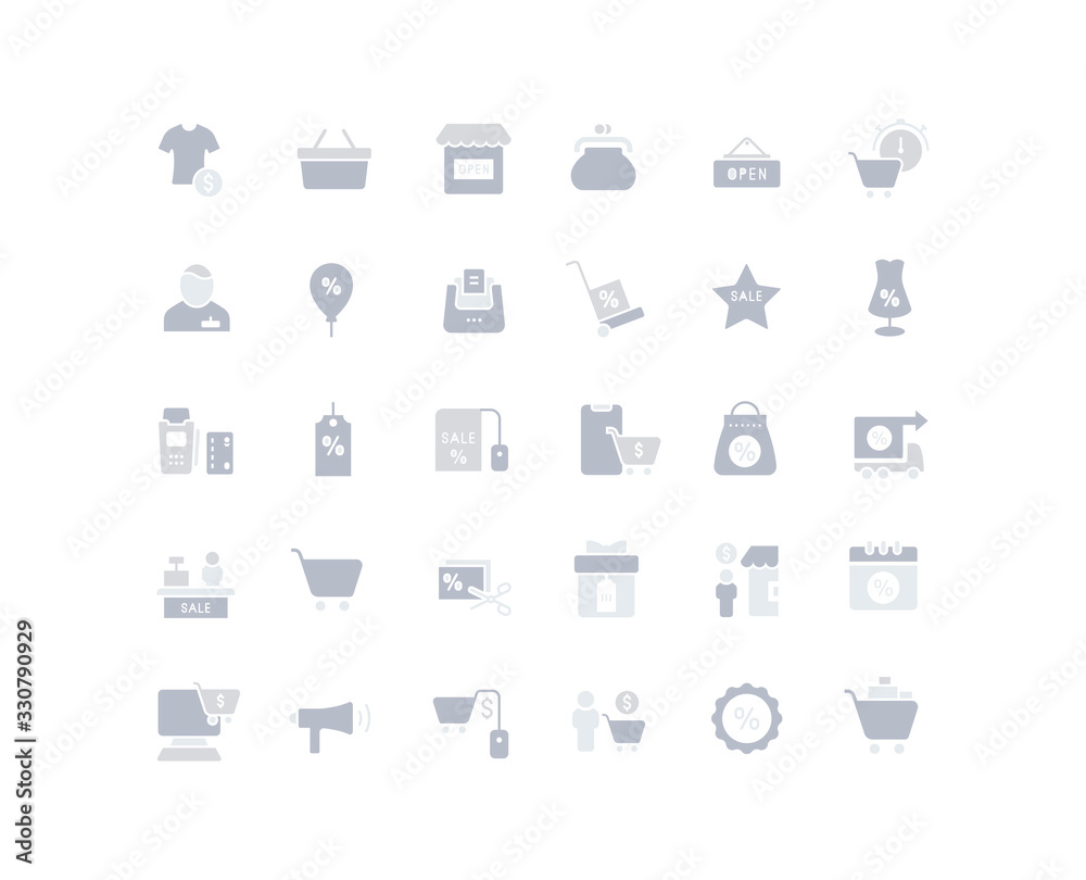 Set of Simple Icons of Black Friday