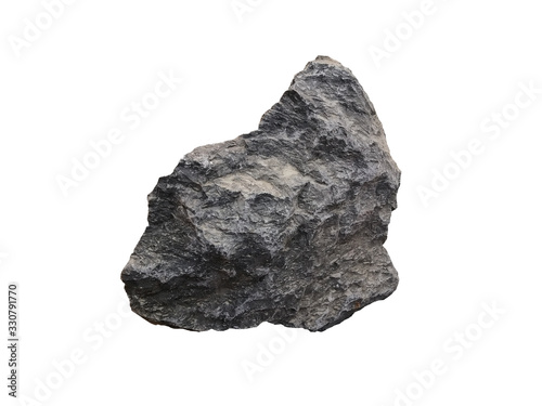 Limestone isolated on white background. Limestone is a sedimentary rock composed mostly of the mineral calcite.