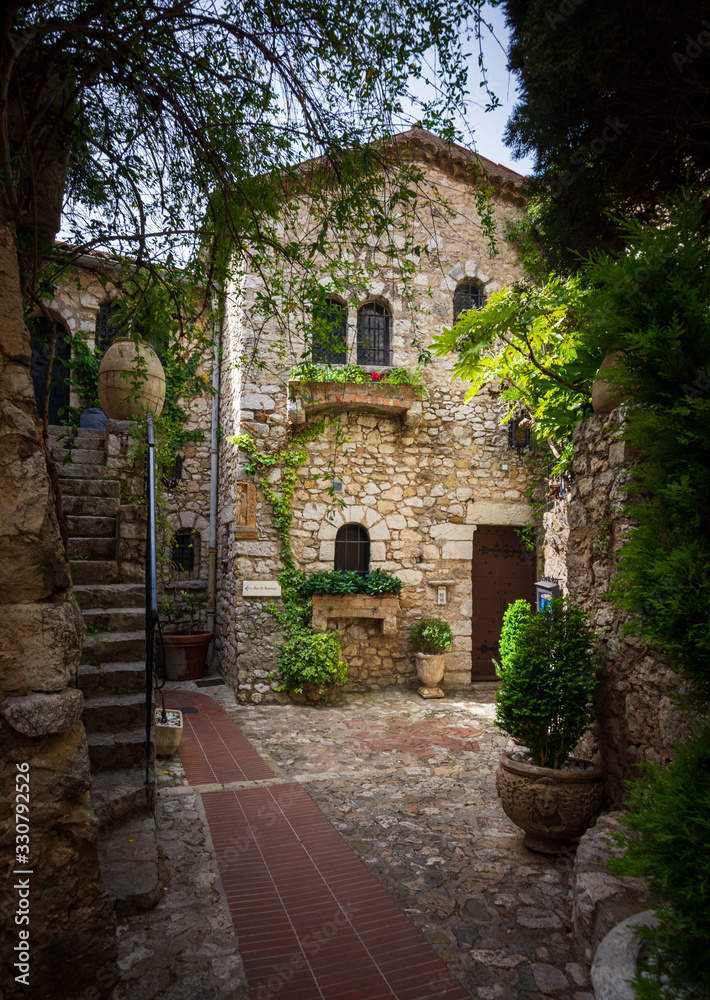 Charming stone streets of medieval town, Eze