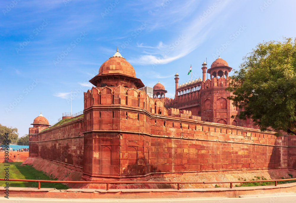 Red Fort, India, Delhi, famous fortress view