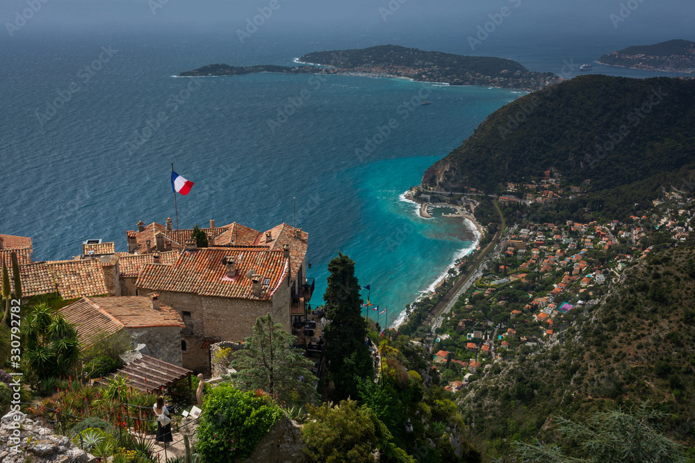 Panoramic sea view from hilltop village of Eze