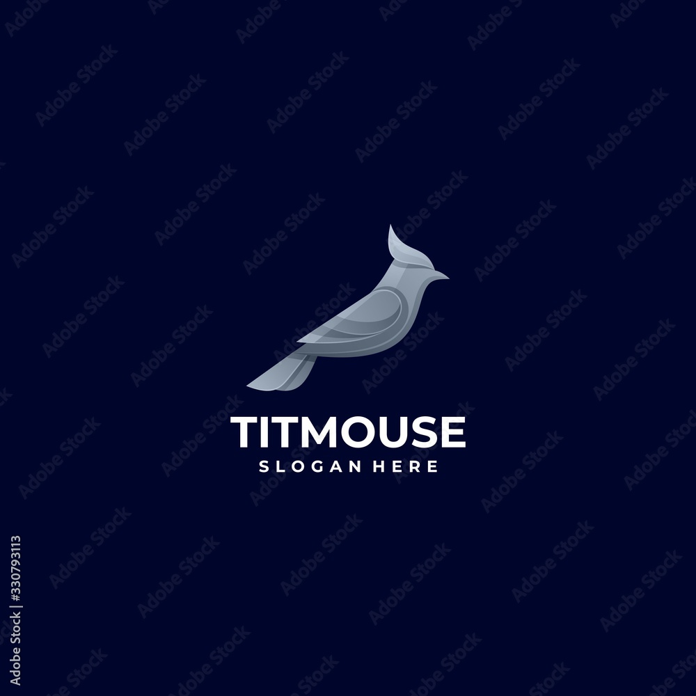 Naklejka premium Vector Logo Illustration Titmouse Gradient Colorful Style.