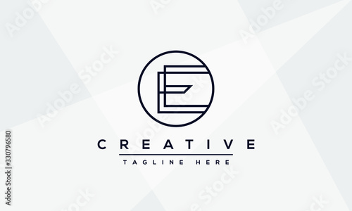 Modern unique creative letter E logo design, Minimalist E initial based vector icon.