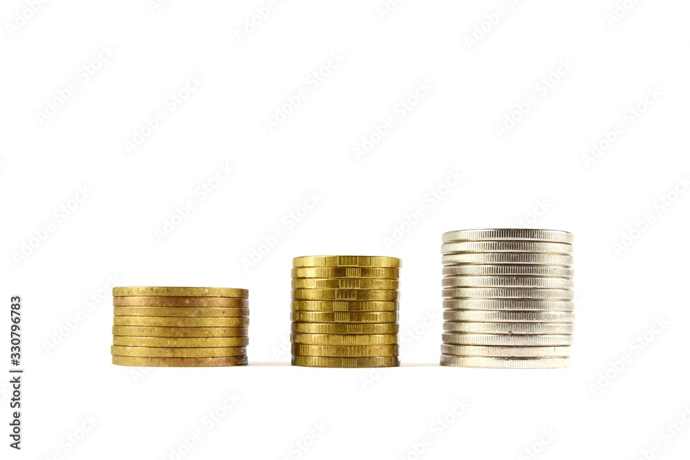 stack of coins isolated on white background stack of coins isolated on white background