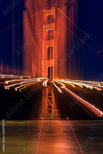 Sunset at the beach by the Golden Gate Bridge in San Francisco California © SvetlanaSF