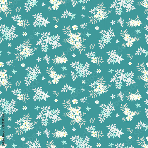 Seamless floral pattern. Background in small flowers for textiles, fabrics, cotton fabric, covers, wallpaper, print, gift wrapping, postcard, scrapbooking.