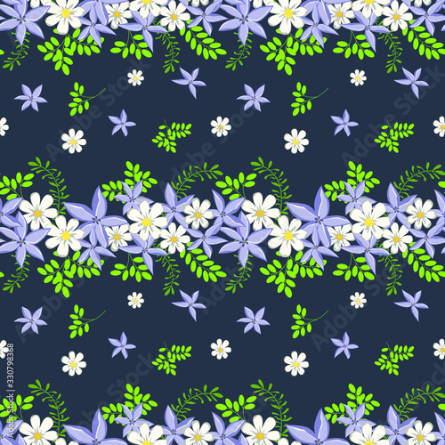 Seamless floral pattern. Background in small flowers for textiles, fabrics, cotton fabric, covers, wallpaper, print, gift wrapping, postcard, scrapbooking.