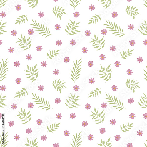 Seamless floral pattern. Background in small flowers for textiles, fabrics, cotton fabric, covers, wallpaper, print, gift wrapping, postcard, scrapbooking