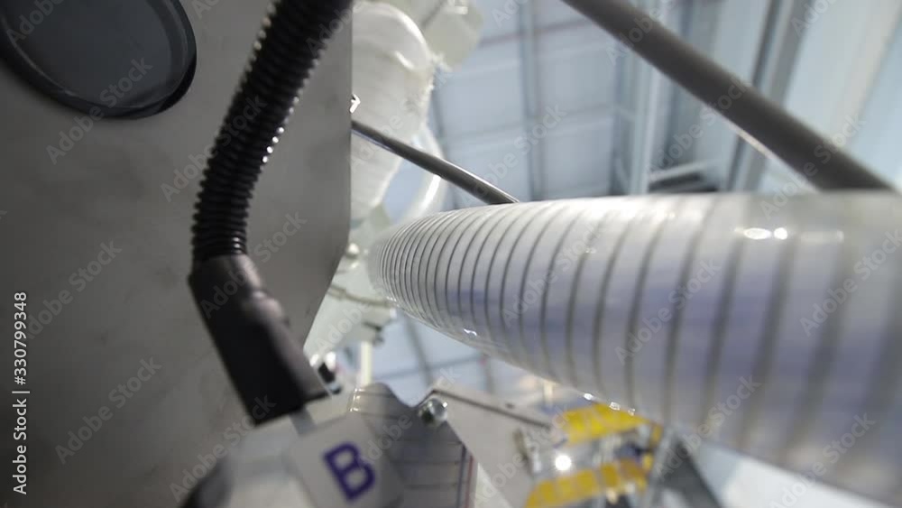 Modern industry. Automated production. Close-up Modern industry. Automated production. Close-up