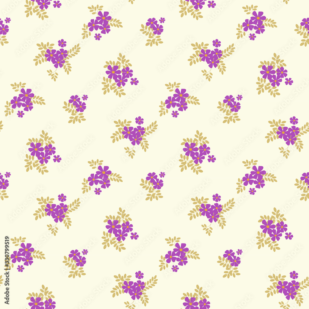 Seamless floral pattern. Background in small flowers for textiles, fabrics, cotton fabric, covers, wallpaper, print, gift wrapping, postcard, scrapbooking.