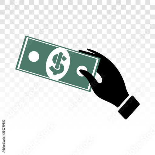 Payment by money. buying or purchase goods with the concept of holding money. Flat icons for applications and websites