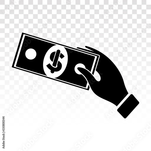 Payment by money. buying or purchase goods with the concept of holding money. Flat icons for applications and websites