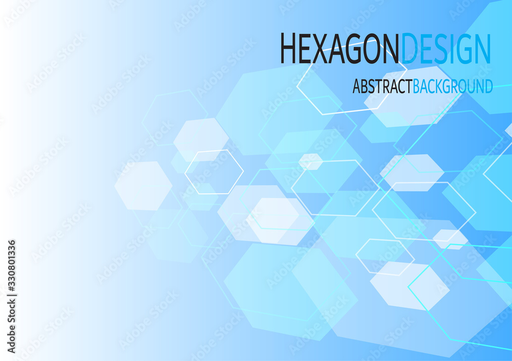 Fototapeta premium Abstract hexagon or digital technology background. Vector design for science, and medicine.