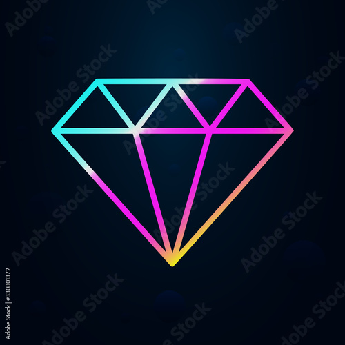 diamond in nolan style icon. Simple thin line, outline vector of finance and chart icons for ui and ux, website or mobile application