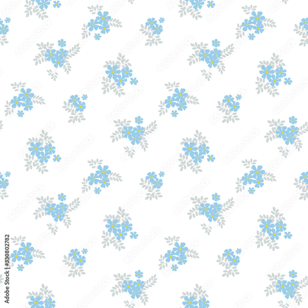 Seamless floral pattern. Background in small flowers for textiles, fabrics, cotton fabric, covers, wallpaper, print, gift wrapping, postcard, scrapbooking. Seamless floral pattern. Background in small flowers for textiles, fabrics, cotton fabric, covers, wallpaper, print, gift wrapping, postcard, scrapbooking.